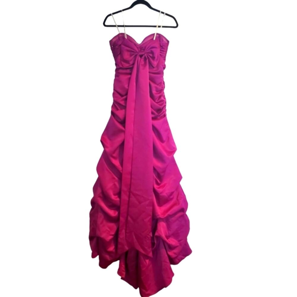 Betsy & Adam by Linda Bernell lilac purple strapless formal maxi dress Sz 6